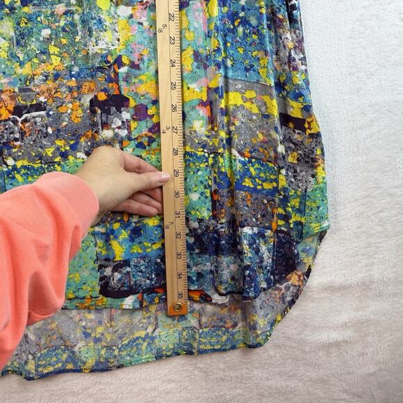 Jams World L Large Dress Bluestone Shirt Dress Sleeveless Knee Length V-Neck - Picture 9 of 11